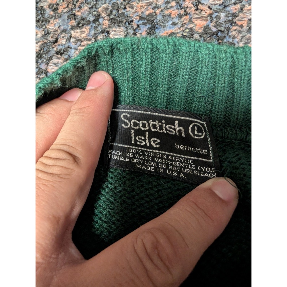 Scottish Isle Bernette sweater Woman's Green L - Picture 5 of 5